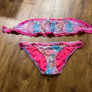 Victoria Secret Floral Tube Top Bathing Suit
